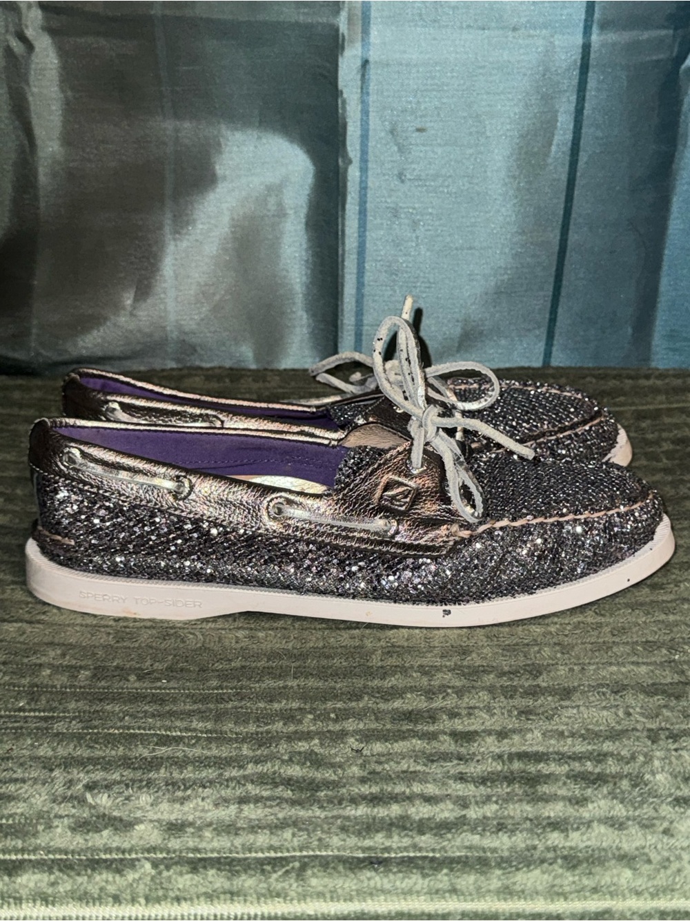 Sperry Sparkle Glitter Boat Shoe - Silver